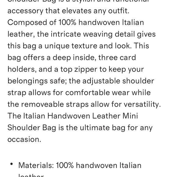 Quince mini woven leather shoulder bag in sage green. - Picture 9 of 10